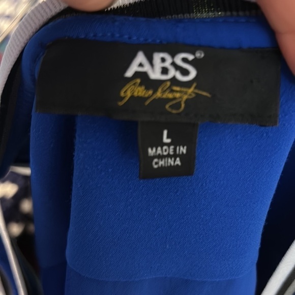 ABS Allen Schwartz Bright Blue Sleeveless Dress Shift L - Picture 5 of 6